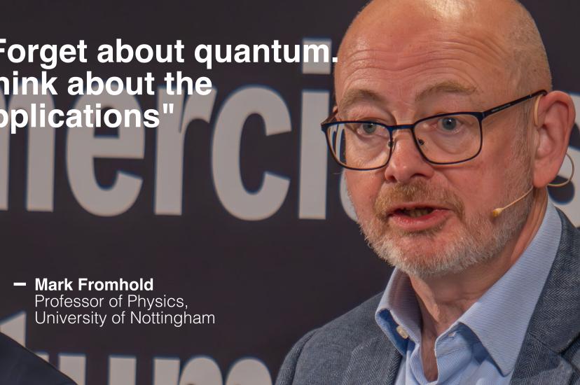 The panel discussion, ‘Exploring the secret sauce of sensing and imaging applications for society and industry’ took place at the Economist Impact: Commercialising Quantum event