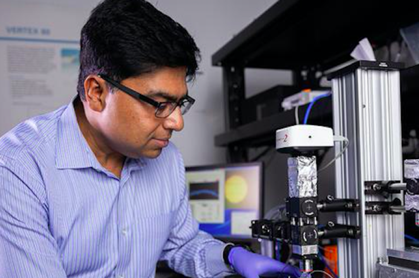 Professor Debashis Chanda studies the specific properties of the molecules to capture their unique vibrational absorptions