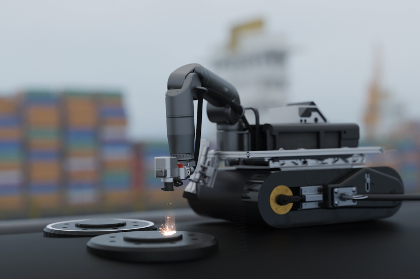 concept animation of laser-cleaning robot