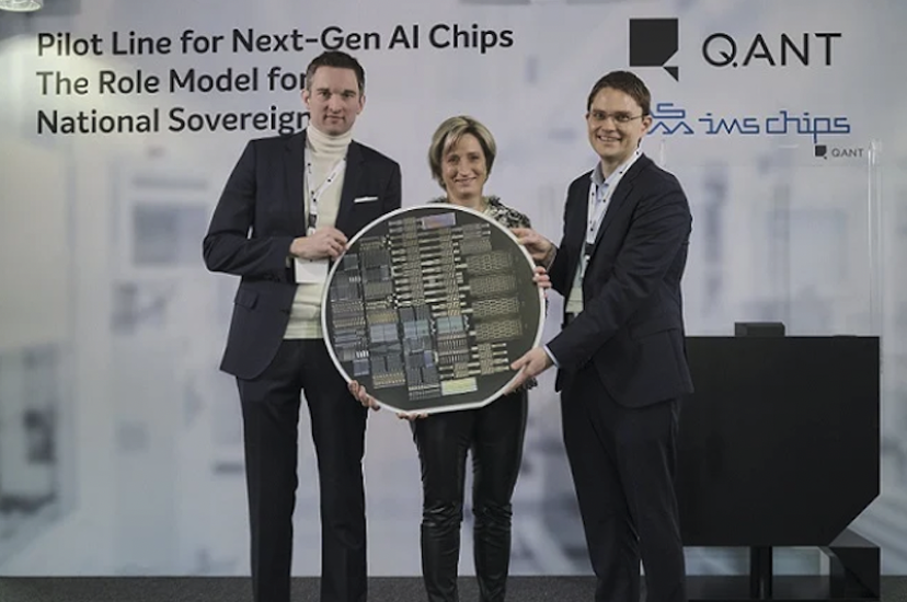 Michael Förtsch, Q.ANT CEO; Nicole Hoffmeister-Kraut, Minister of Economic Affairs, Baden-Württemberg, Germany; Jens Anders, IMS Chips CEO and Director