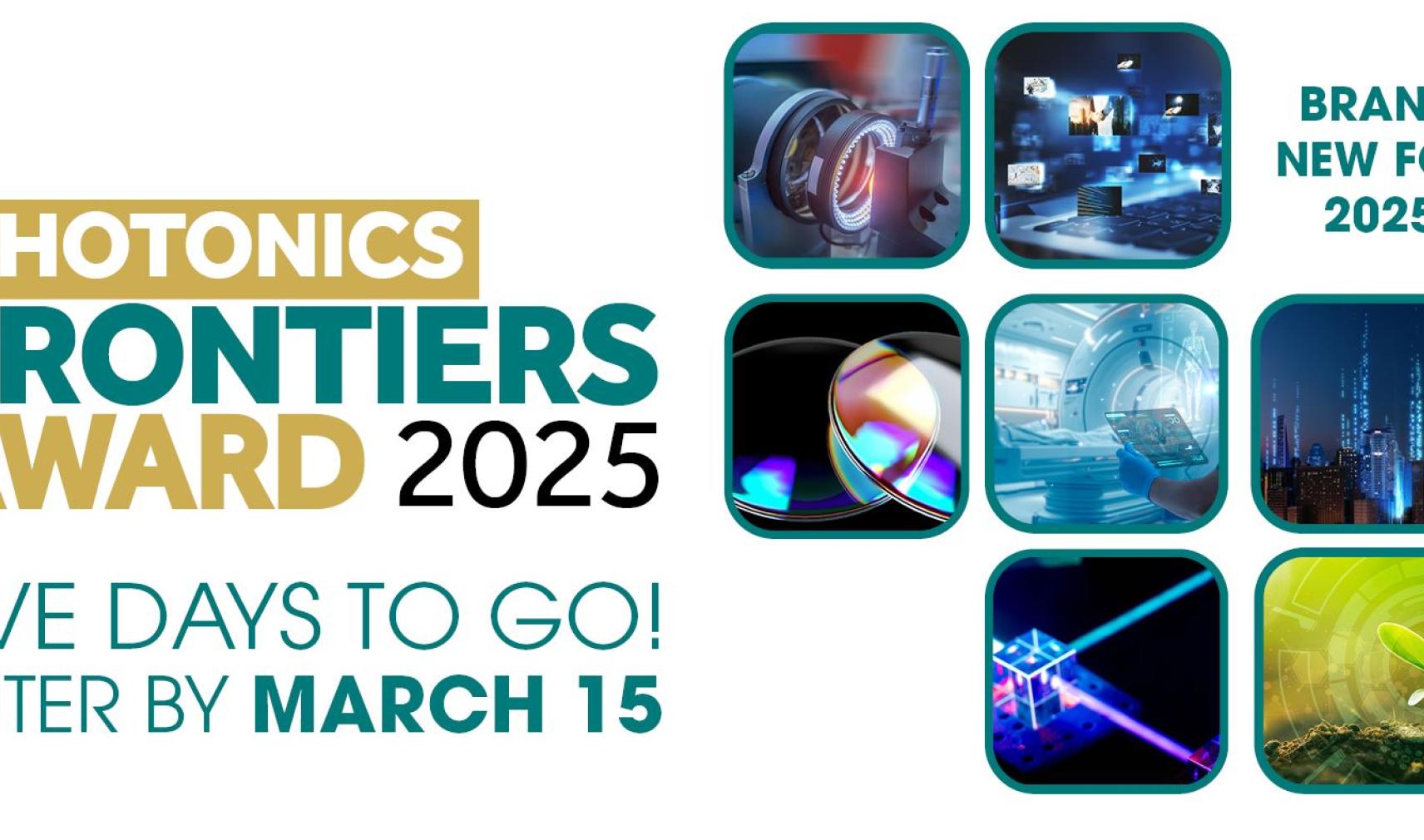 The Photonics Frontiers Award 2025 - enter now!