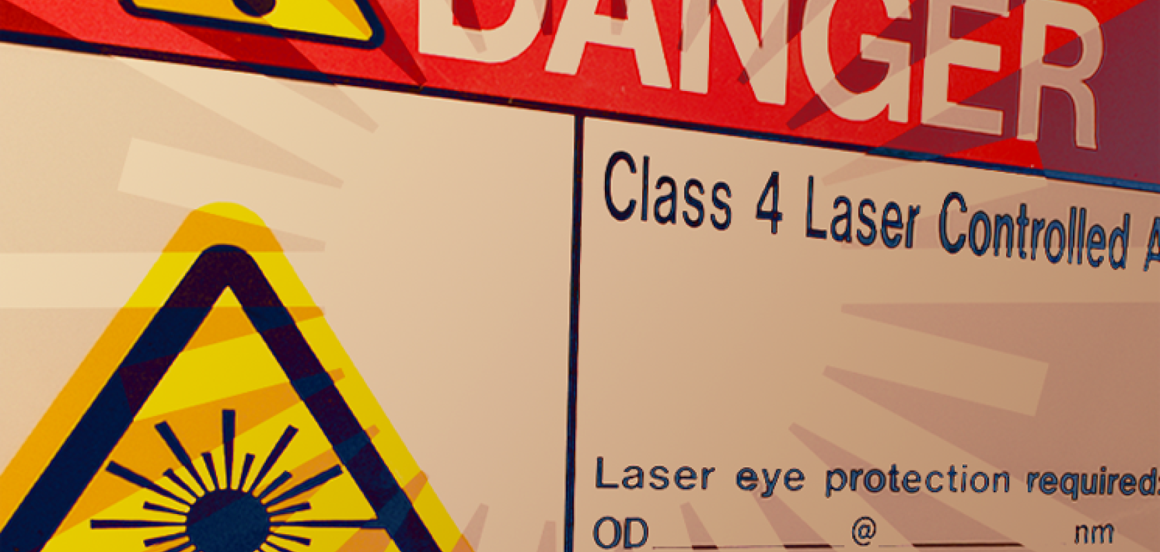 Laser safety warning sign