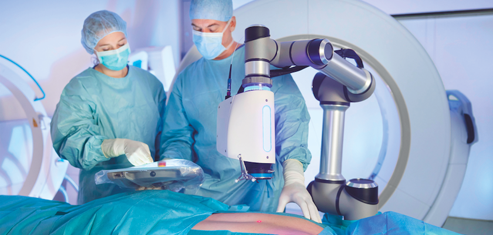 The robotically assisted laser surgery system developed at the Fraunhofer ILT is intended to replace mechanical high-speed milling and minimise surgical risks (Image: Fraunhofer ILT, Aachen, Germany/Ralf Baumgarten)