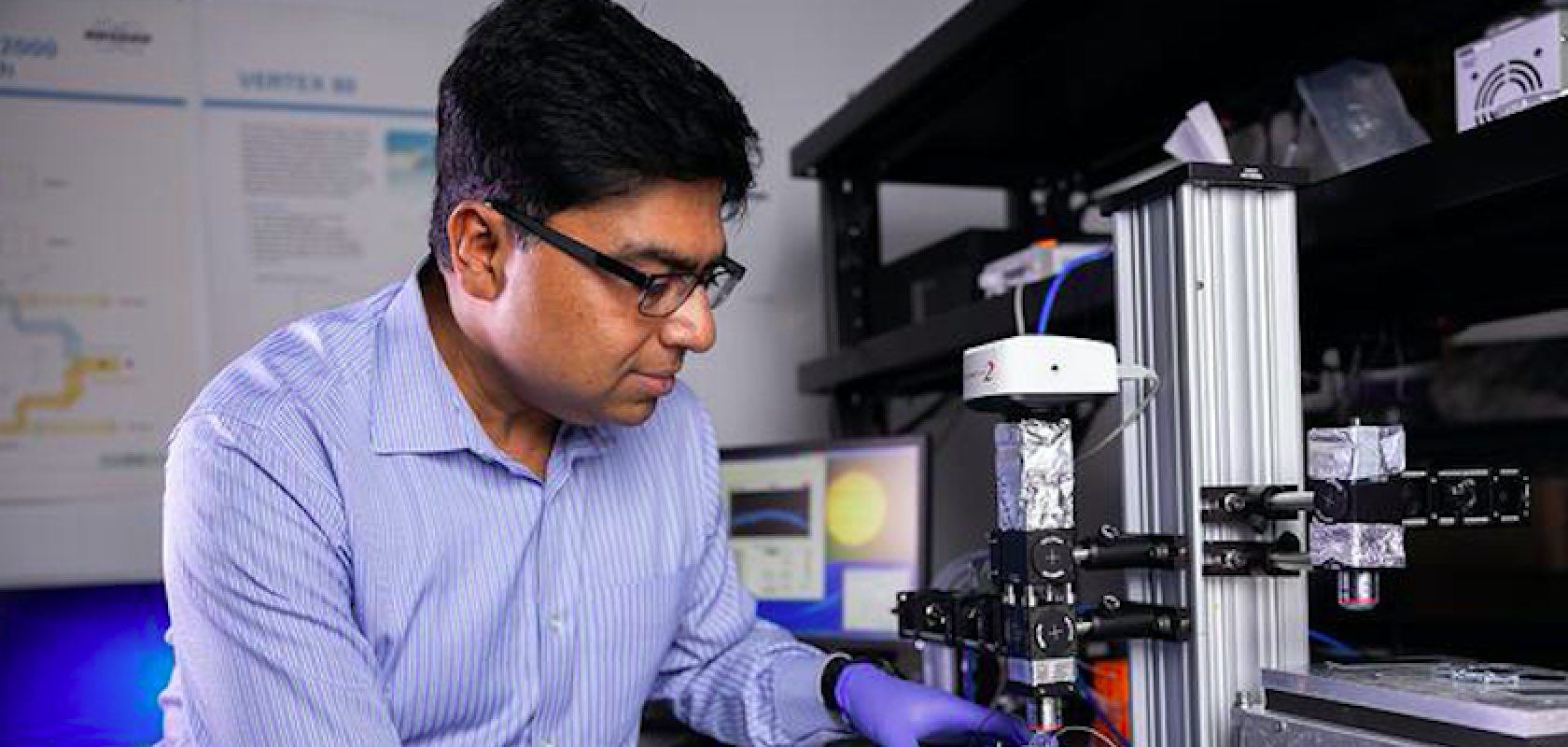 Professor Debashis Chanda studies the specific properties of the molecules to capture their unique vibrational absorptions