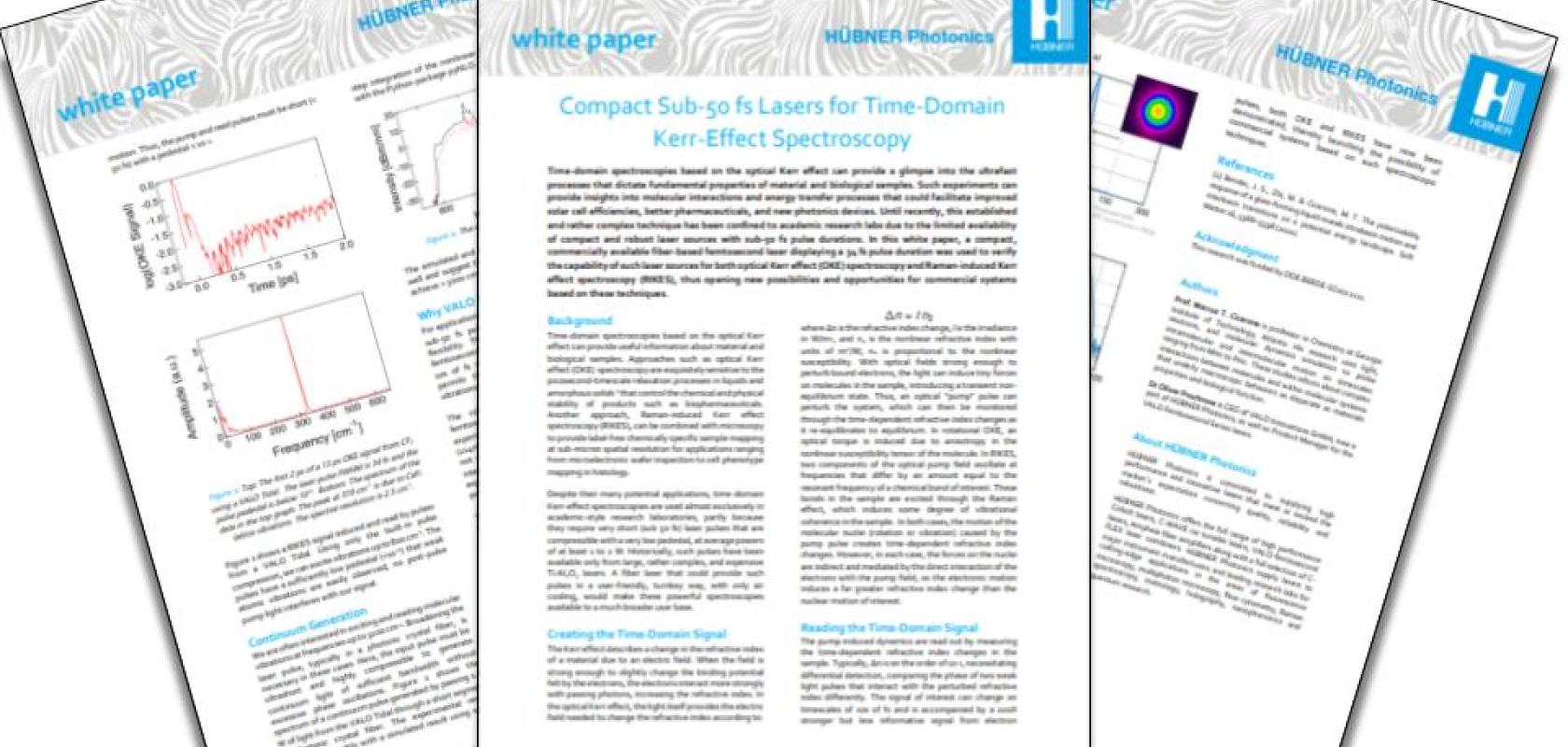 Compact Sub-50 fs Lasers for Time-Domain Kerr-Effect Spectroscopy