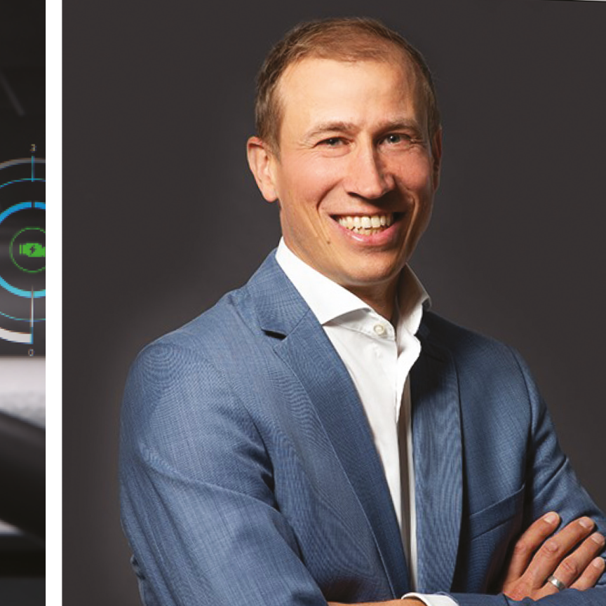 A holographic heads-up display in a car and Martin Thom, Head of Business Development at Zeiss Microoptics (Images: ZEISS Microoptics)