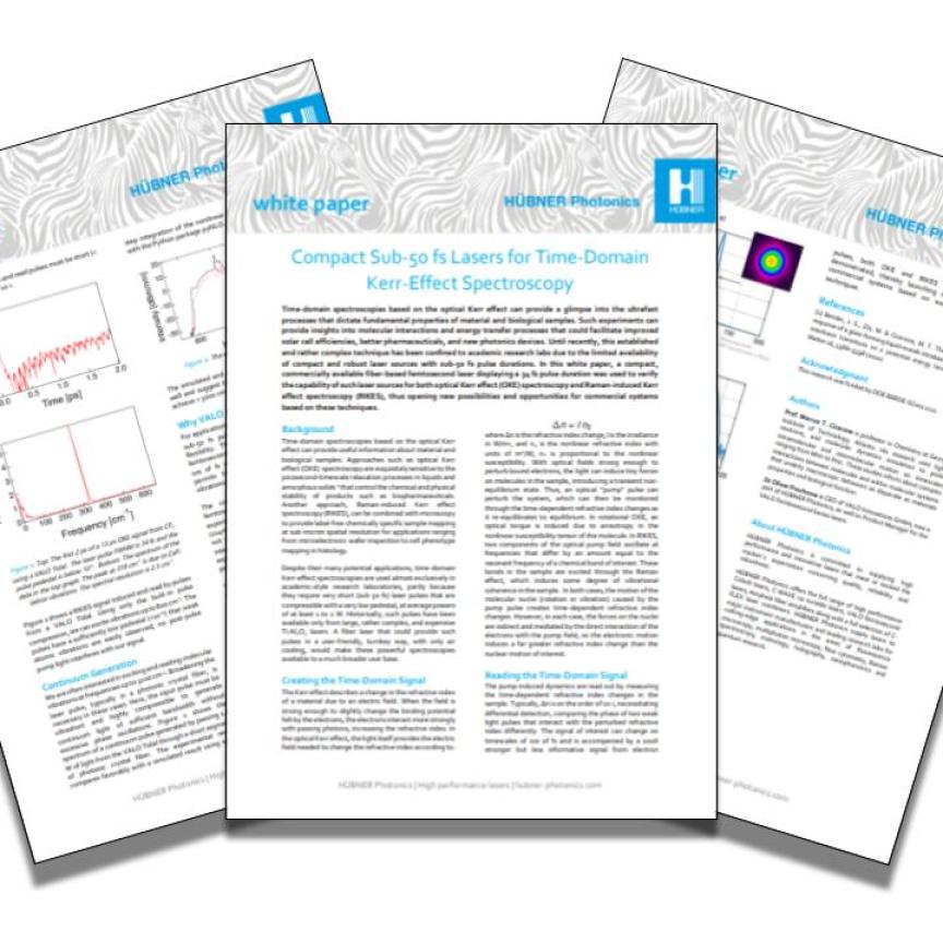 Compact Sub-50 fs Lasers for Time-Domain Kerr-Effect Spectroscopy